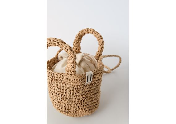 Zara Сохрани  raffia mini crossbody bag , изображение 3