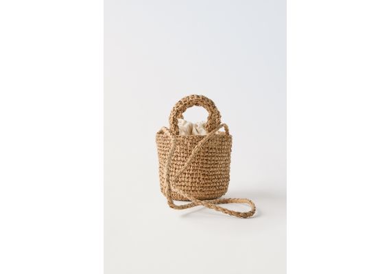 Zara Сохрани  raffia mini crossbody bag , изображение 5