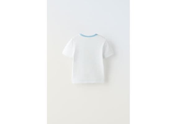 Zara Футболка с ребристым фруктовым узором , Цвет: Синий, Размер: 6-7 лет (120 см), изображение 2