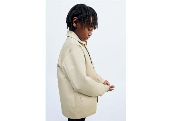 Zara Это тренчкот из коллекции true neutrals, Цвет: Бежевый, Размер: 6-7 лет (120 см), изображение 3