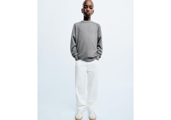 Zara   свитер из смесовой шерсти true neutrals , Цвет: Серый, Размер: 8-9 лет (130 см)