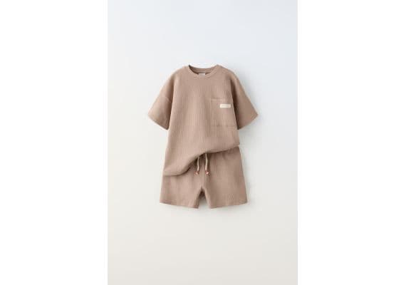 Zara 6-14 лет/обычная вафельная текстура комплектация , Цвет: Коричневый, Размер: 6-7 лет (120 см), изображение 3