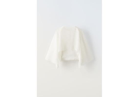 Zara Мы оставляем рабочий отделитель linen cape top , Цвет: Белый, Размер: 6 лет (116 см)