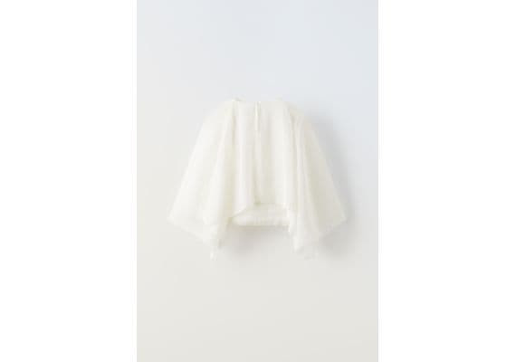 Zara Мы оставляем рабочий отделитель linen cape top , Цвет: Белый, Размер: 6 лет (116 см), изображение 2