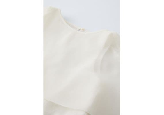 Zara Мы оставляем рабочий отделитель linen cape top , Цвет: Белый, Размер: 6 лет (116 см), изображение 4