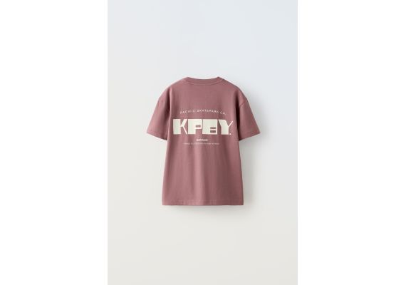 Zara Футболка с круглым вырезом и коротким рукавом, Цвет: Розовый, Размер: 9-10 лет (140 см), изображение 2