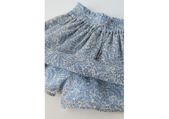 Zara   floral bermuda skort , Цвет: Синий, Размер: 6 лет (116 см), изображение 4