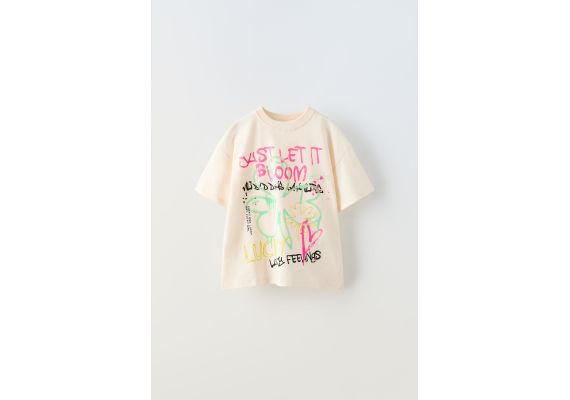 Zara Футболка с граффити , Цвет: Белый, Размер: 8-9 лет (130 см), изображение 3