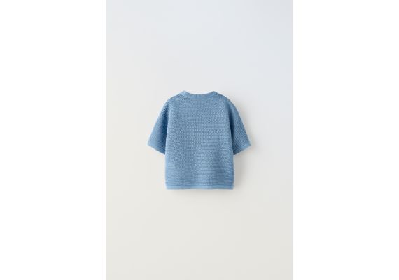 Zara Вяжет футболку с кружевной вышивкой , Цвет: Синий, Размер: 3 лет (98 см), изображение 2