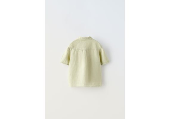 Zara Рубашка из льна , Цвет: Зеленый, Размер: 3 лет (98 см), изображение 3