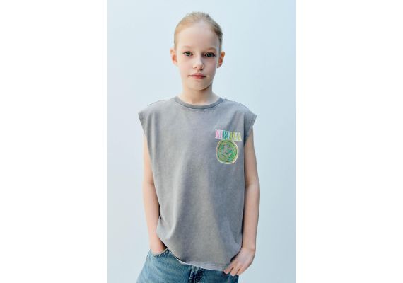 Zara Футболка без рукавов nirvana ® , Цвет: Серый, Размер: 11-12 лет (152 см), изображение 2