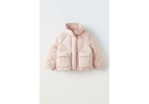 Zara Пуховик nylon puffer , Цвет: Розовый, Размер: 6-7 лет (120 см), изображение 4