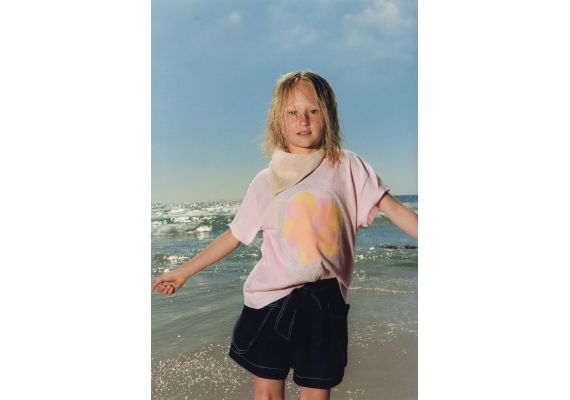 Zara Футболка с эффектом распыления и слоганом , Цвет: Розовый, Размер: 6-7 лет (120 см)