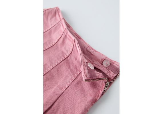 Zara Юбка denim box pleat skort , Цвет: Розовый, Размер: 6 лет (116 см), изображение 3