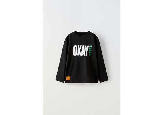 Zara Футболка okay bears® , Цвет: Черный, Размер: 6-7 лет (120 см)