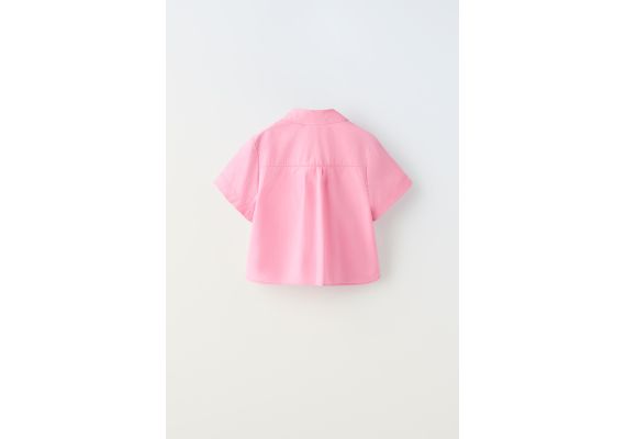 Zara Рубашка из крупной поплиновой ткани , Цвет: Розовый, Размер: 9-10 лет (140 см), изображение 5