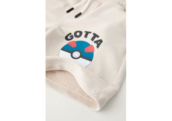 Zara Мягкие шорты plush poké ball pokémon ™ с эластичным поясом и регулируемыми шнурками, Цвет: Бежевый, Размер: 6 лет (116 см), изображение 3