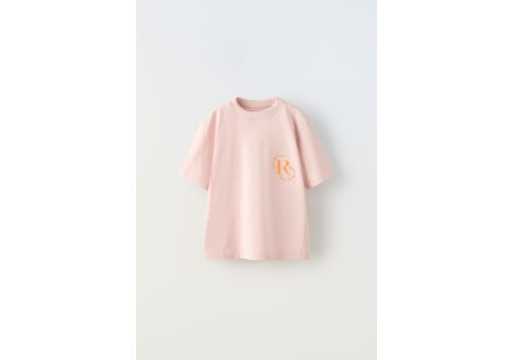 Zara Футболка с логотипом , Цвет: Розовый, Размер: 6-7 лет (120 см)