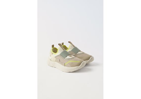 Zara Кроссовки stretch sneakers , Цвет: Зеленый, Размер: 29 (18,3 см), изображение 2