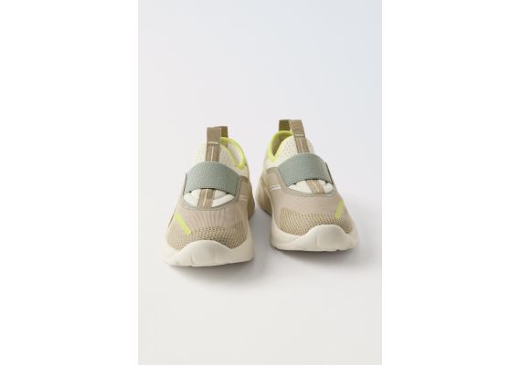 Zara Кроссовки stretch sneakers , Цвет: Зеленый, Размер: 34 (21,6 см), изображение 3