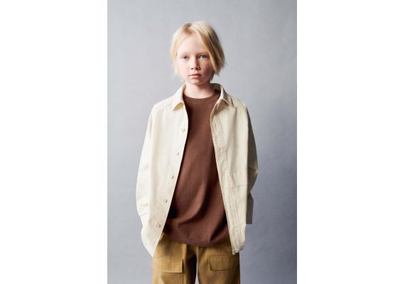 Zara Футболка с нашивкой метки , Цвет: Коричневый, Размер: 9-10 лет (140 см)