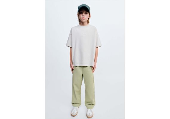 Zara   true neutrals морковные брюки с защипами , Цвет: Зеленый, Размер: 11-12 лет (152 см)