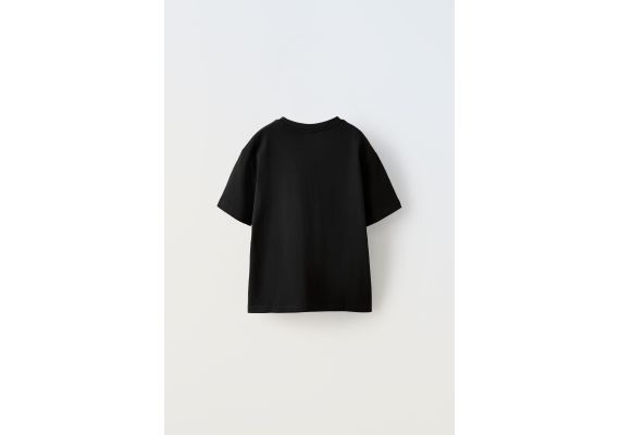 Zara Основная обычная футболка , Цвет: Черный, Размер: 9-10 лет (140 см), изображение 2