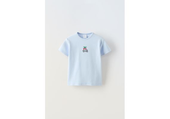 Zara Футболка с декоративными бусинами , Цвет: Синий, Размер: 6-7 лет (120 см)