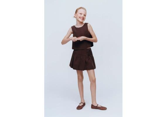 Zara  gathered top , Цвет: Коричневый, Размер: 6 лет (116 см)