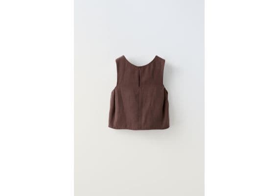 Zara  gathered top , Цвет: Коричневый, Размер: 6 лет (116 см), изображение 3