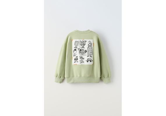 Zara   patch label sweatshirt , Цвет: Зеленый, Размер: 6-7 лет (120 см), изображение 4