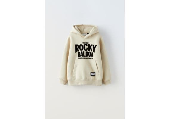 Zara Худи rocky ™ с флокированным рисунком , Цвет: Бежевый, Размер: 6-7 лет (120 см)