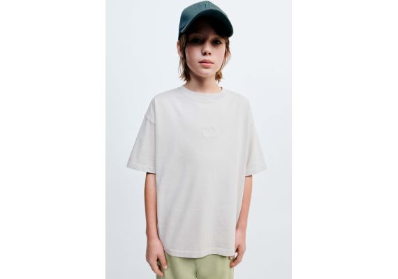 Zara Футболка с вышивкой true neutrals , Цвет: Серый, Размер: 6-7 лет (120 см), изображение 2