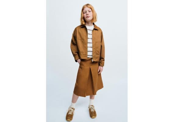 Zara Плиссированная юбка midi сохранила дух true neutrals , Цвет: Коричневый, Размер: 13-14 лет (164 см)