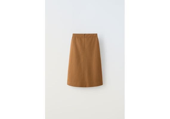 Zara Плиссированная юбка midi сохранила дух true neutrals , Цвет: Коричневый, Размер: 10 лет (140 см), изображение 4