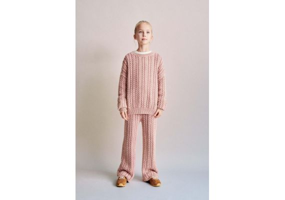 Zara Свитер с косами , Цвет: Розовый, Размер: 6-7 лет (120 см)