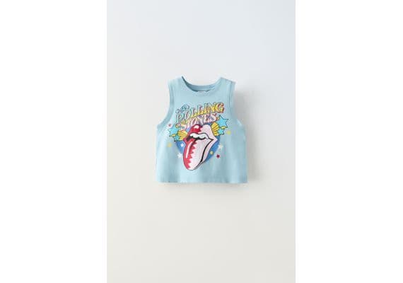 Zara Футболка с принтом the rolling stones ® , Цвет: Синий, Размер: 6-7 лет (120 см)