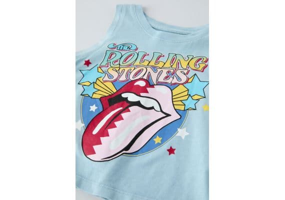 Zara Футболка с принтом the rolling stones ® , Цвет: Синий, Размер: 6-7 лет (120 см), изображение 3