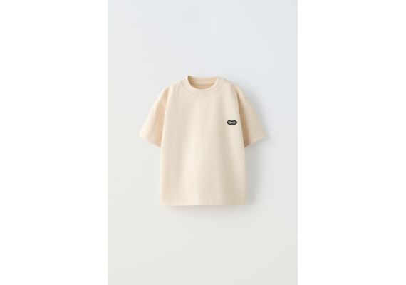 Zara Футболка с тяжелым вышивкой , Цвет: Бежевый, Размер: 9-10 лет (140 см)