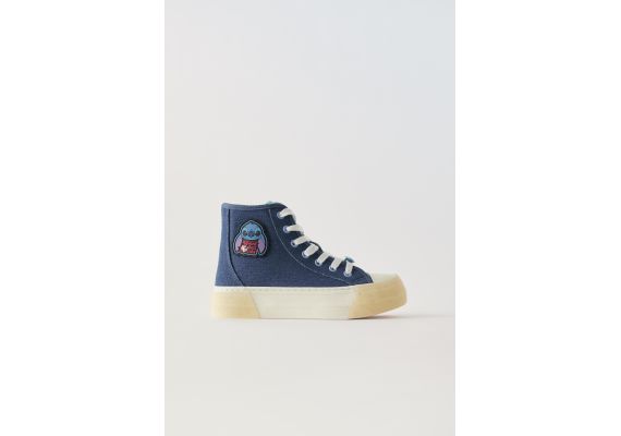 Zara   lilo & stitch © disney high-top sneakers , Цвет: Синий, Размер: 36 (22,9 см)