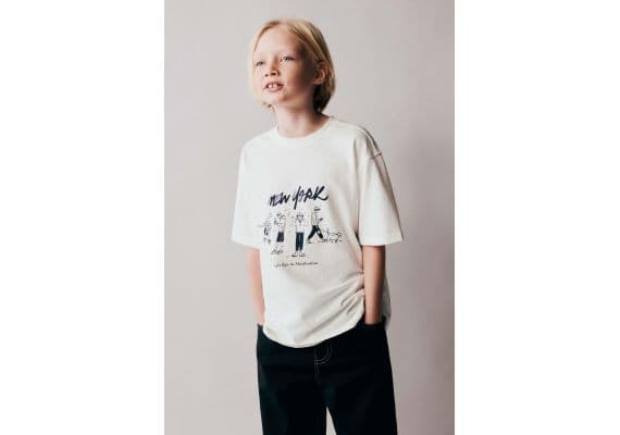 Zara Футболка new york , Цвет: Белый, Размер: 6-7 лет (120 см)