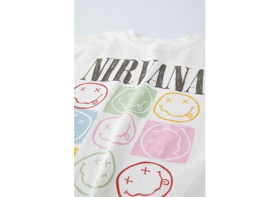 Zara Футболка nirvana ® , Цвет: Белый, Размер: 6-7 лет (120 см), изображение 3