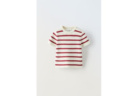 Zara Полосатая трикотажная футболка , Цвет: multicolor, Размер: 6-7 лет (120 см), изображение 4