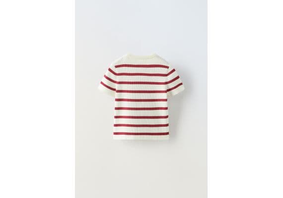 Zara Полосатая трикотажная футболка , Цвет: multicolor, Размер: 6-7 лет (120 см), изображение 5