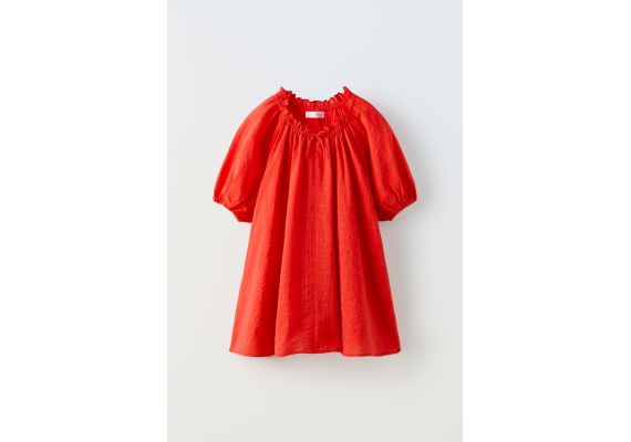 Zara Текстурированное платье , Цвет: Красный, Размер: 11-12 лет (152 см)