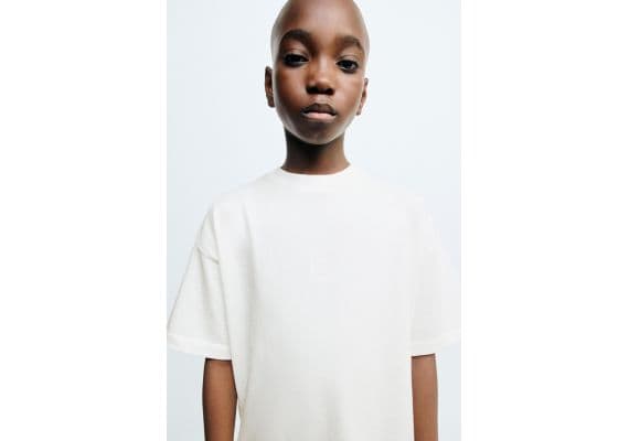 Zara Футболка с вышивкой true neutrals , Цвет: Белый, Размер: 6-7 лет (120 см), изображение 2