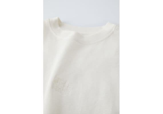 Zara Футболка с вышивкой true neutrals , Цвет: Белый, Размер: 6-7 лет (120 см), изображение 6