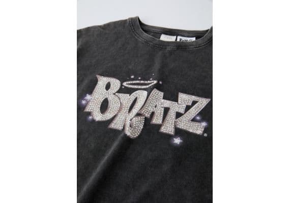 Zara Футболка washed bratz © с камнями , Цвет: Серый, Размер: 6-7 лет (120 см), изображение 5