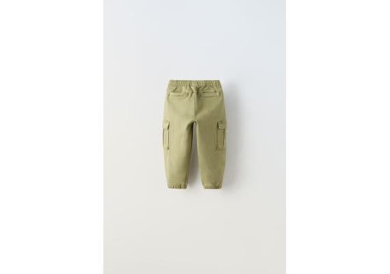 Zara Брюки comfort cargo trousers , Цвет: Зеленый, Размер: 1½ лет (86 см), изображение 2