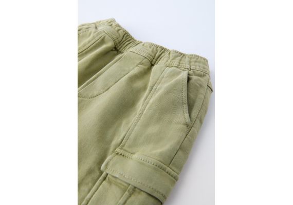 Zara Брюки comfort cargo trousers , Цвет: Зеленый, Размер: 2 лет (92 см), изображение 3